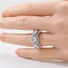 Luxurious Radiant Synthetic Zirconia Silvery Wedding Ring for Women Fashion Temperament Banquet Anniversary Jewelry Accessories