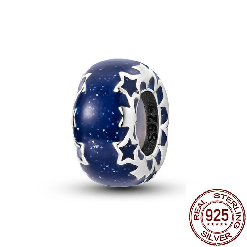 Charms Copper Moon Star Night Sky Galaxy Celestial Dangle Beads Fit Snake Chain Bracelet Necklace Women Diy Jewelry