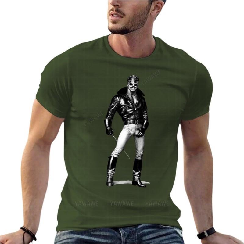 Gay Cop Toy Boy Tom Of Finland Leather Oversized TShirt Summer Unisex Clothes Cotton Streetwear Big Size Tops Tee