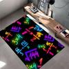 Neon Math Symbols Design Carpet suitable as a non-slip mat for the living room or bedroom sofa