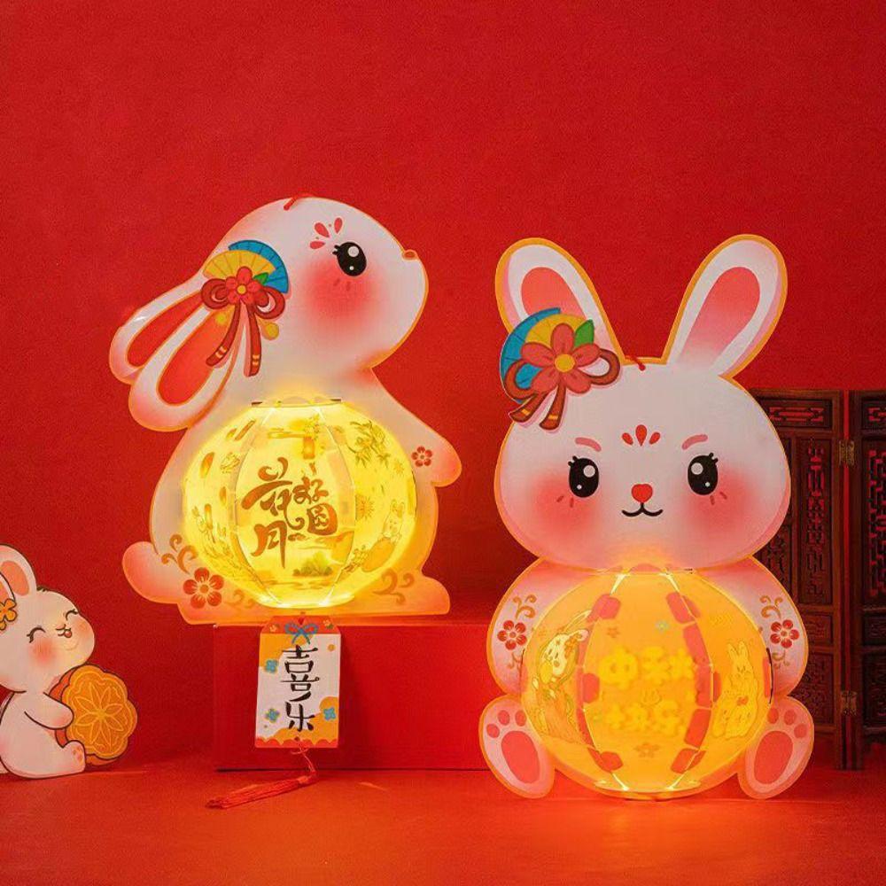 Luminous Rabbit Lantern Hanging Handheld Luminous Lantern Mid-Autumn Festival Lantern  Chidlren