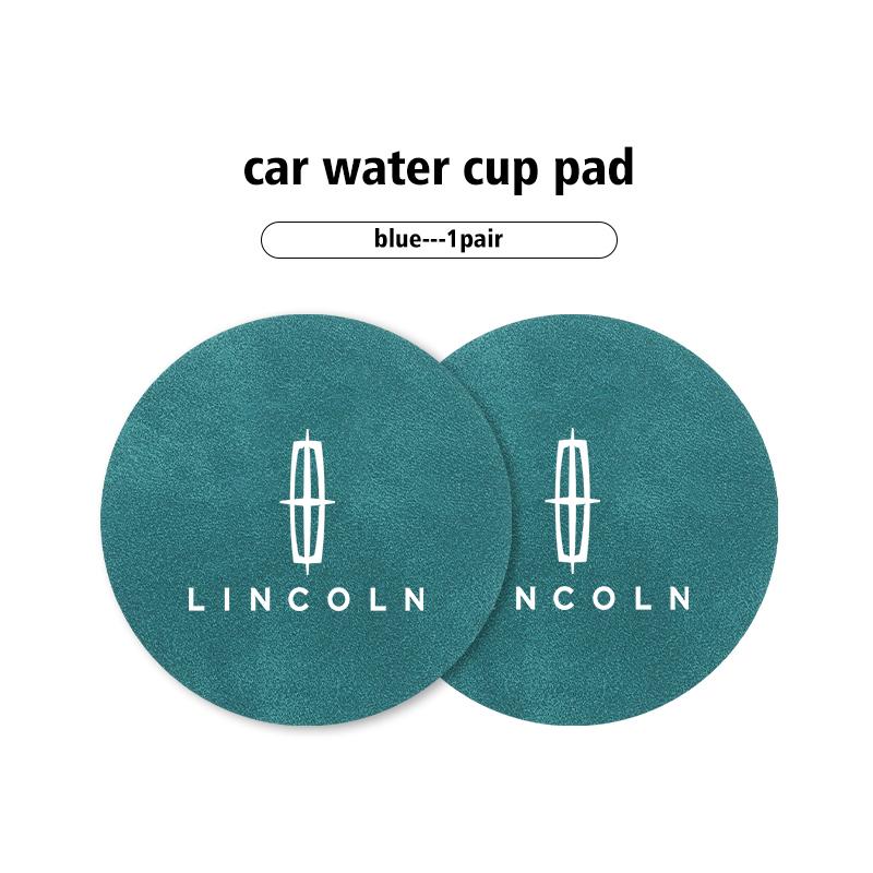 2pcs Sheepskin Car Coaster Water Cup Holder Anti-skid Slot Pad For Lincoln Navigator MKZ MKX MKC MKT Continental Nautilus m1
