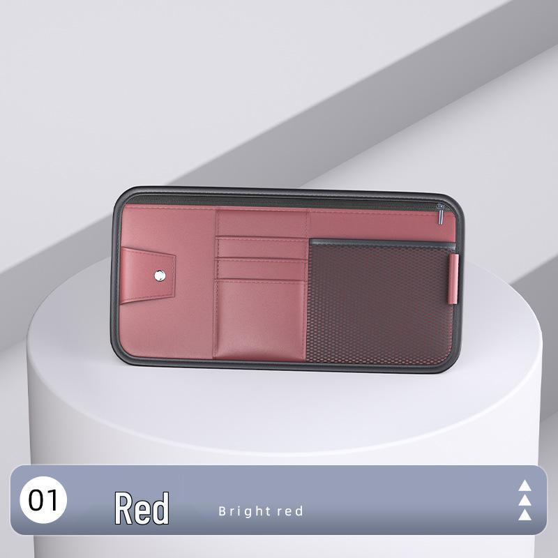 Car Sun Visor Multifunctional Storage: Glasses Case, Sunglasses Clip, CD Board, Card Holder, Storage Bag.