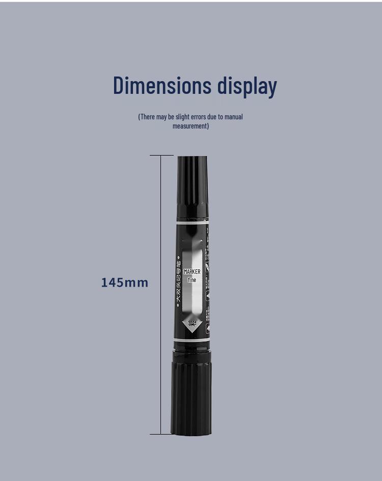 Oil-Based Quick-Dry Double-Ended Art Marker with Large Capacity - Black Outliner Pen Customizable