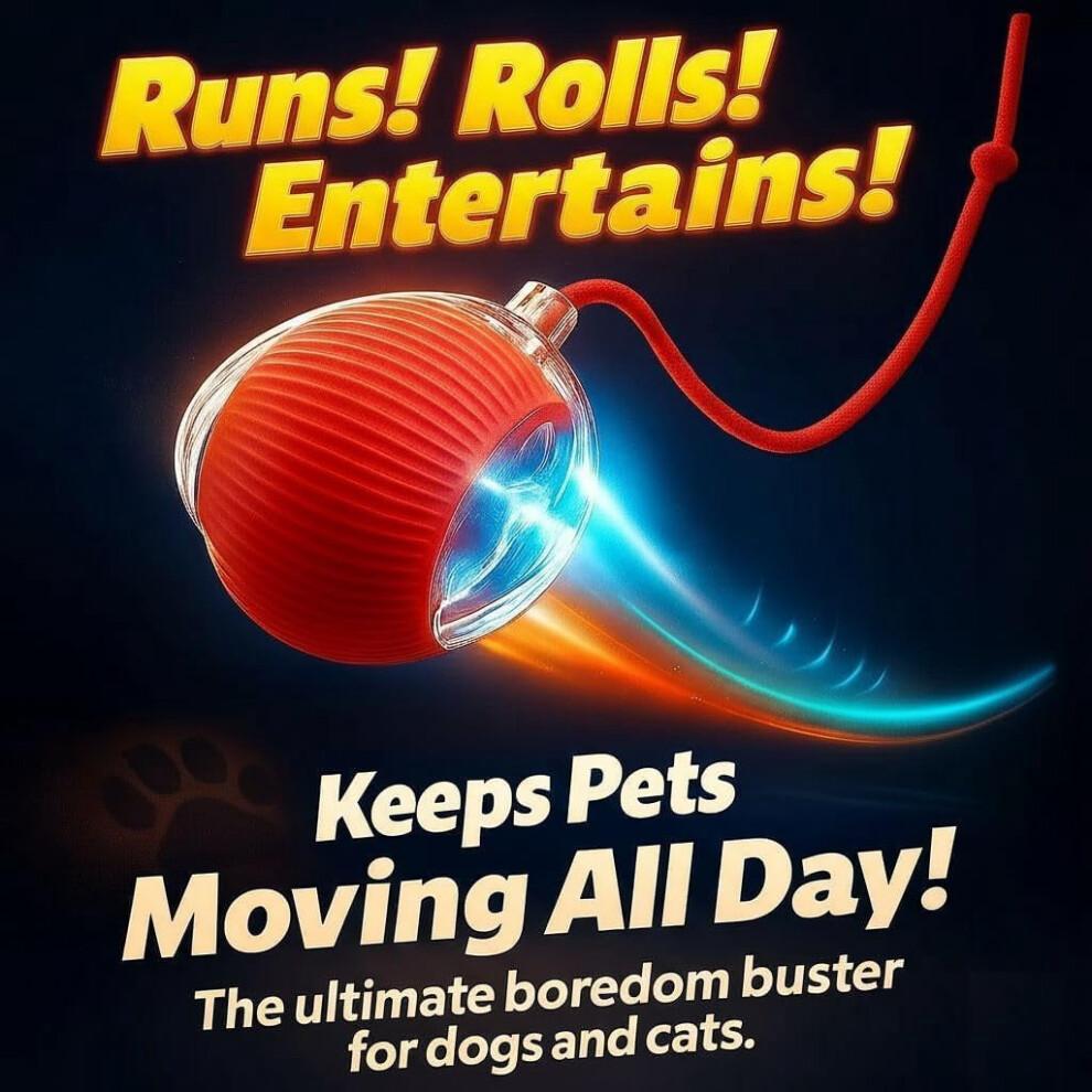 Durable Interactive Cat Toys for Indoor Cats, Rolling Ball Toy Compatible with Smart Automatic Chase Systems