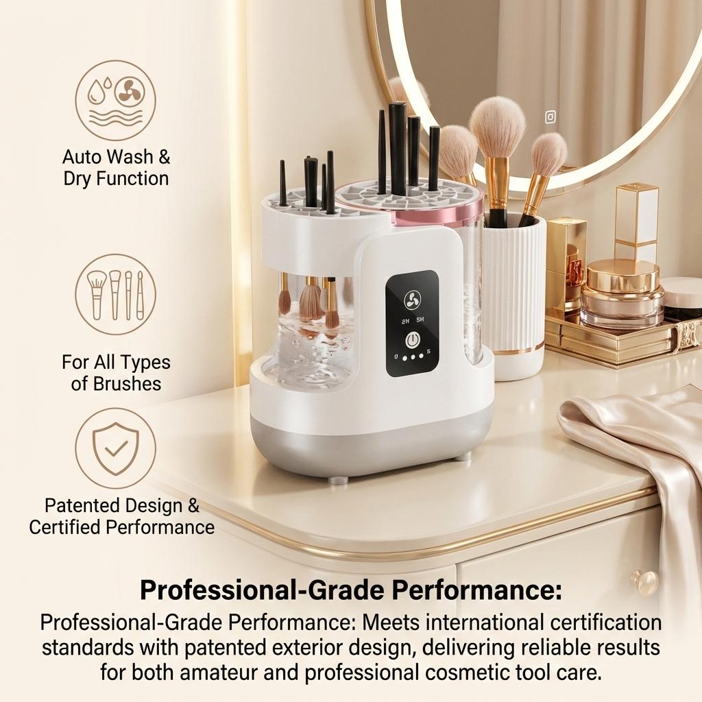 BD-228S Electric Makeup Brush Cleaner And Dryer Machine With Auto Wash And Dry Function For All Types Of Brushes