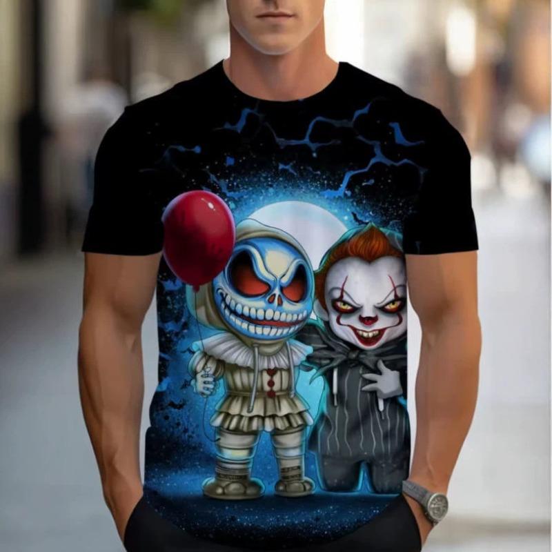 3D Printed Halloween Men's Long Sleeve Crew Neck Casual T-Shirt