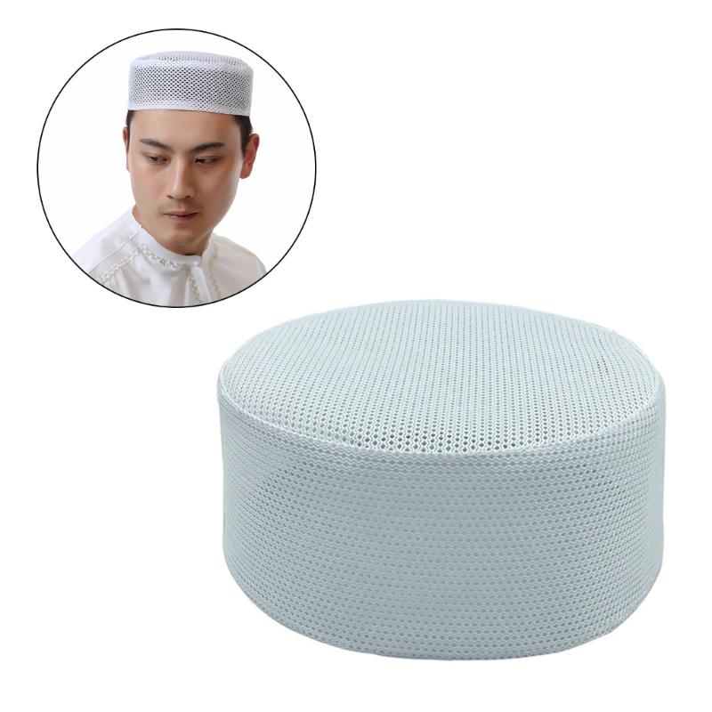 Namaz Muslims Men Prayer Hat White Islamic Headwear Islamic Beanie Cap