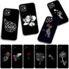 For Apple iPhone 16 15 14 Plus 13 12 Mini 17 Pro Max + ProMax 16E Air 15+ Phone Cover Case Black White Rose Flower Casing