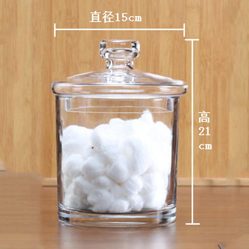 Thickened European Glass Tank Storage Tank Transparent Candy Tank Kitchen Storage Tank Sanitary Swab Storage Tank Accessories