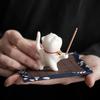 Incense Stick Holder Multifunctional Adorable Cartoon Cat Shape Ceramic Incense Burner Stress Relief Cute Cat Incense Holder