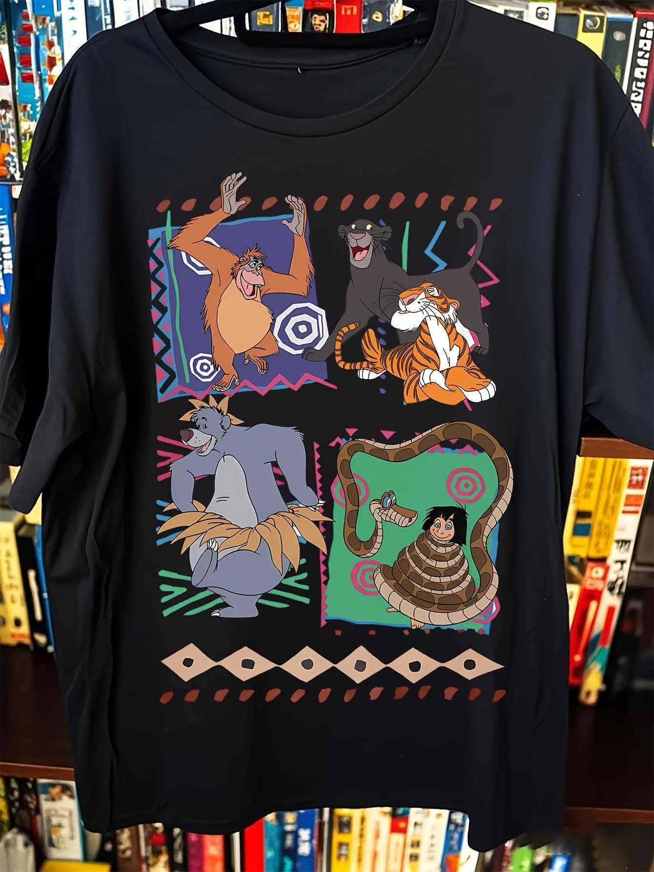

Black And White TShirt Regular Jungle Book Characters AssortUnisext Print Design 4XL