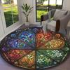 1pc Lunar Starry Owl Printed Chair Rug for Home Office Use, Living Room Kitchen Game Room Round Carpet
