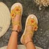 New Fashion Hundred Women's Cross Strap Flower Sandals - Non-Slip Wearable Fairytale Style Indoor and Outdoor Summer Shoes