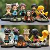 6Pcs/Set Q Version Demon Slayer Figure Kamado Tanjirou Nezuko Agatsuma Kimetsu No Yaiba Anime Figure Character Figuras Toys