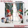 2pcs,Curtains Charming Snowmen Winter Forest (3) Pattern Modern Curtains Durable 100% Polyester Fabric Curtains Decorations
