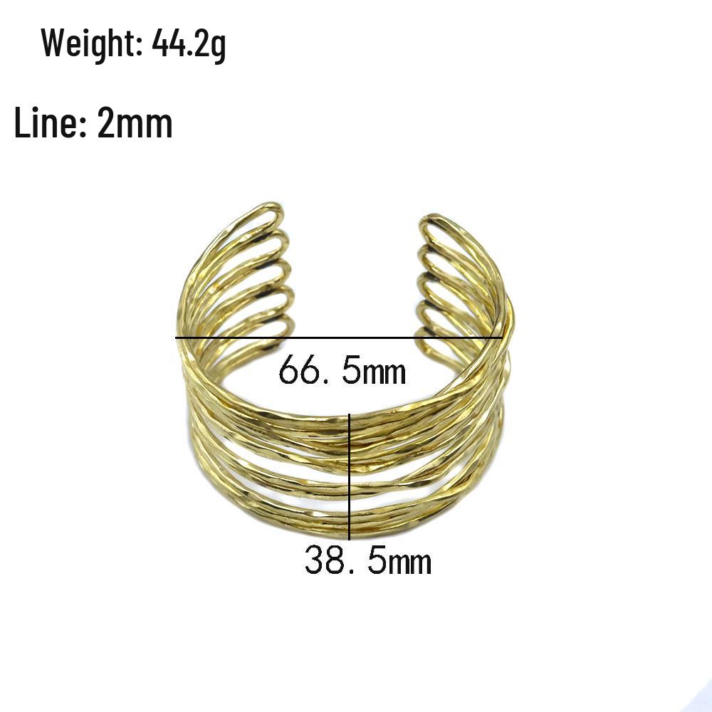 High-End Irregular Geometric Multi-Layer Semi-Open Bracelet - Exaggerated and Unique Style