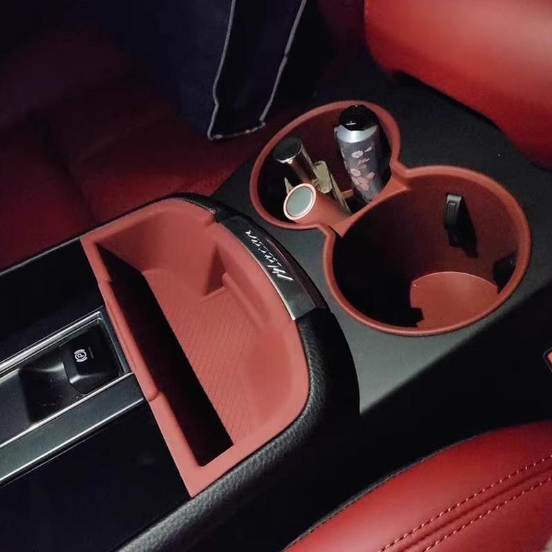Car Cup Holder Center Storage Box For Porsche Macan 2014-2025 2025 2025 Soft Waterproof Central Protector Console Organizer