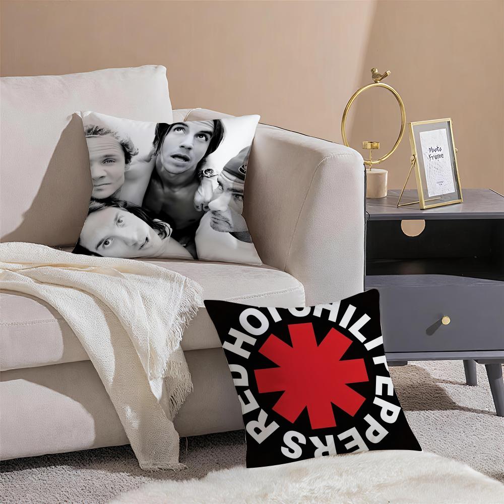 Red Hot Chili PPeppers band Cushion Cover Throw Pillow Cover Hidden Button Durable Polyester Chair Cushion