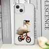 Funny Cartoon Fighting Duck Chicken Clear Phone Cases for iPhone 17 16 15 14 13 12 11 Pro Max XR 8 7 Plus 13 12 Mini Soft Cover