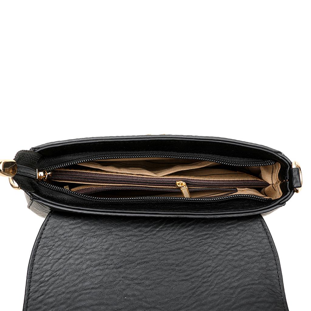 Women's Minimalist Shoulder Bag with Kangaroo Logo Lightweight PU Crossbody Bag Detachable Strap Zip For Daily use