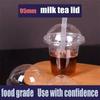 New 95mm Cup And Lids Plastic Transparent Disposable Cup Milktea Cup