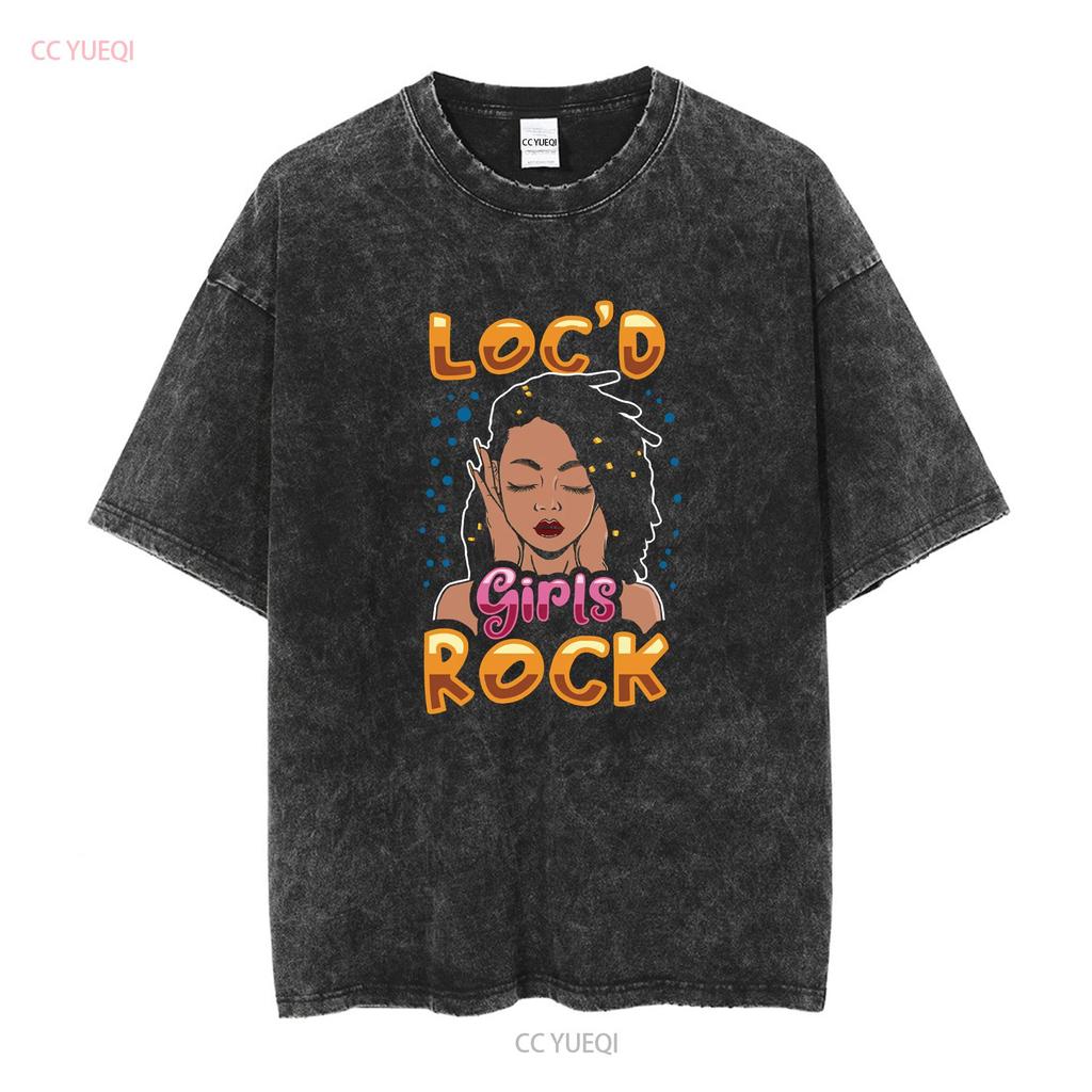 Locd Girl Rock T Shirt Perfect For Her Dreadlocks Hairstyle Melanin African Woman Locs Hair Long or Short Sleeves Vintage