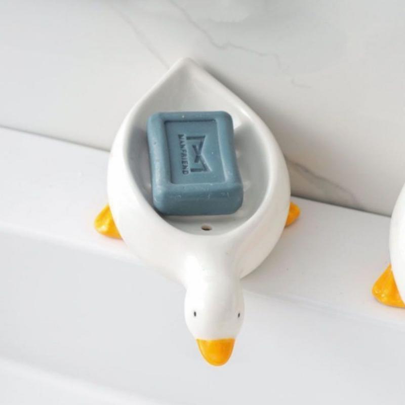 

Милая мыльница в виде желтого утенка, без скопления воды, держатель для мыла для раковины в ванной комнате, дизайн маленького утенка для кухни, ванных комнат