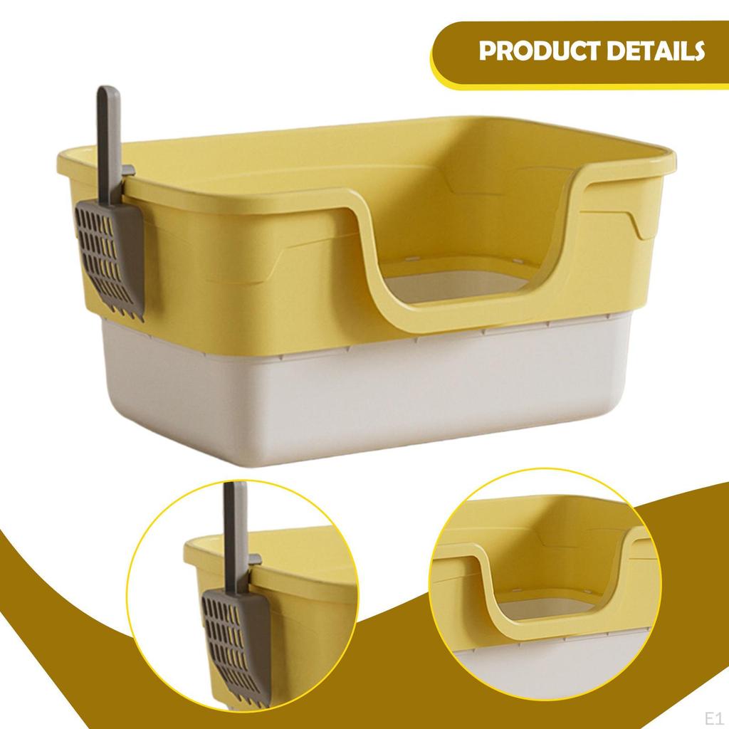 Cat Litter Box for Indoor Cats High Sided Pet Supplies Toilet, Low Entry Kitten