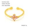 Adjustable Titanium Steel Ring with Zirconia Flower - European Style