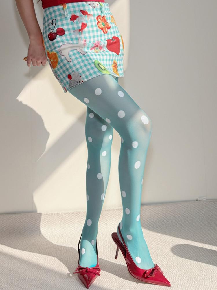 Y2K Polka Dot Stockings Women Tights With Polka Dot Print 2026 Summer 30D Ultra-thin Translucent Spicy Girl Sheer Pantyhose
