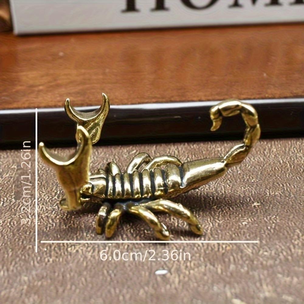 1PCS Golden Scorpion Brass Figurine, Home Sculpture Decoration, Animal Figurine, Desktop Ornament.