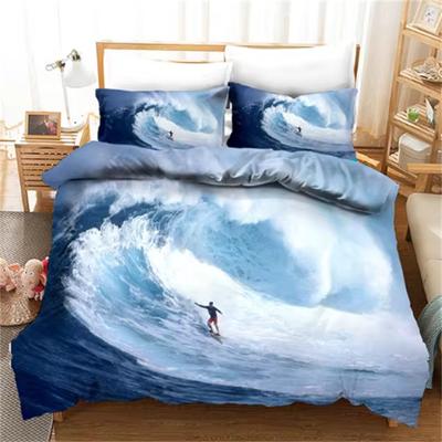 Housse de couette d'été Surf Bord de mer Vacances Bleu Eau Couette Ensemble de literie Pour Adultes Taille Queen Couette 3D Ensemble de lit Linge de lit