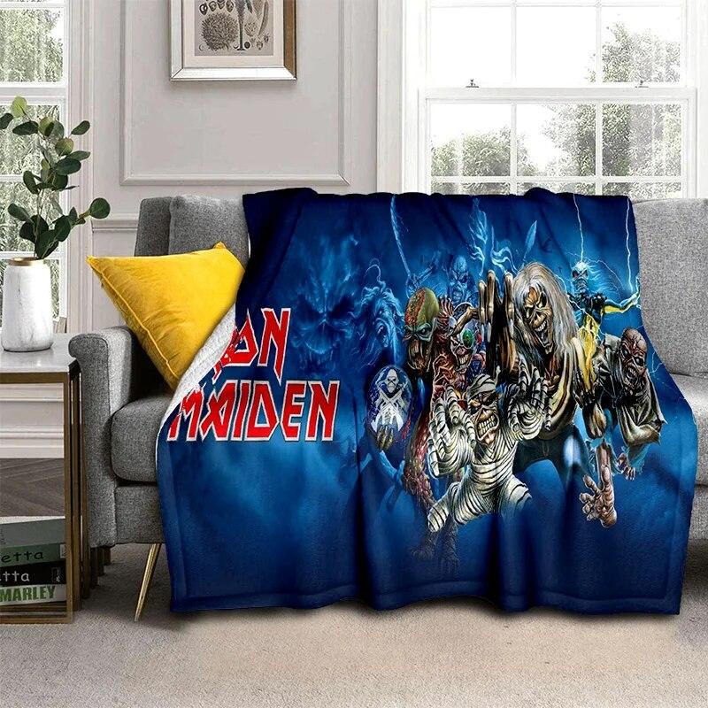 HD I-Iron Maiden Heavy Metal Band 3D Blanket,Soft Throw Blanket for Home Bedroom Bed Sofa Picnic Travel Office Cover Blanket Kid