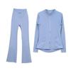 Women's Flare Pants & Jacket Set - Slim Fit Long Sleeve Outerwear for Running & Yoga