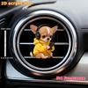 2D Flat Yellow Dog Car Vent Clip Decorative Diffuser (fragrance Not Included), Car Interior Decoration, Aromatherapy Clip, Ideal for Holiday Gifts