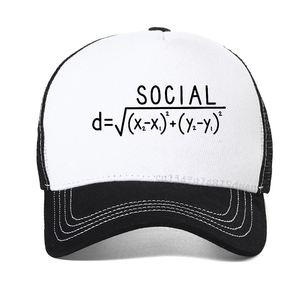 HOT SALE Social Distance Formula Fun Men's baseball cap Unisex Fun Math Joke mesh hat fashion casual Breathable Snapback hats