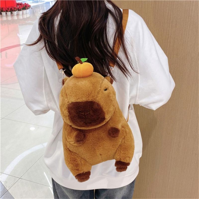 Kreativer Capybara Plüsch Rucksack Niedliche Umhängetasche Für Kinder Teenager Und Erwachsene Weiche Crossbody Taschen Schultasche Geschenk