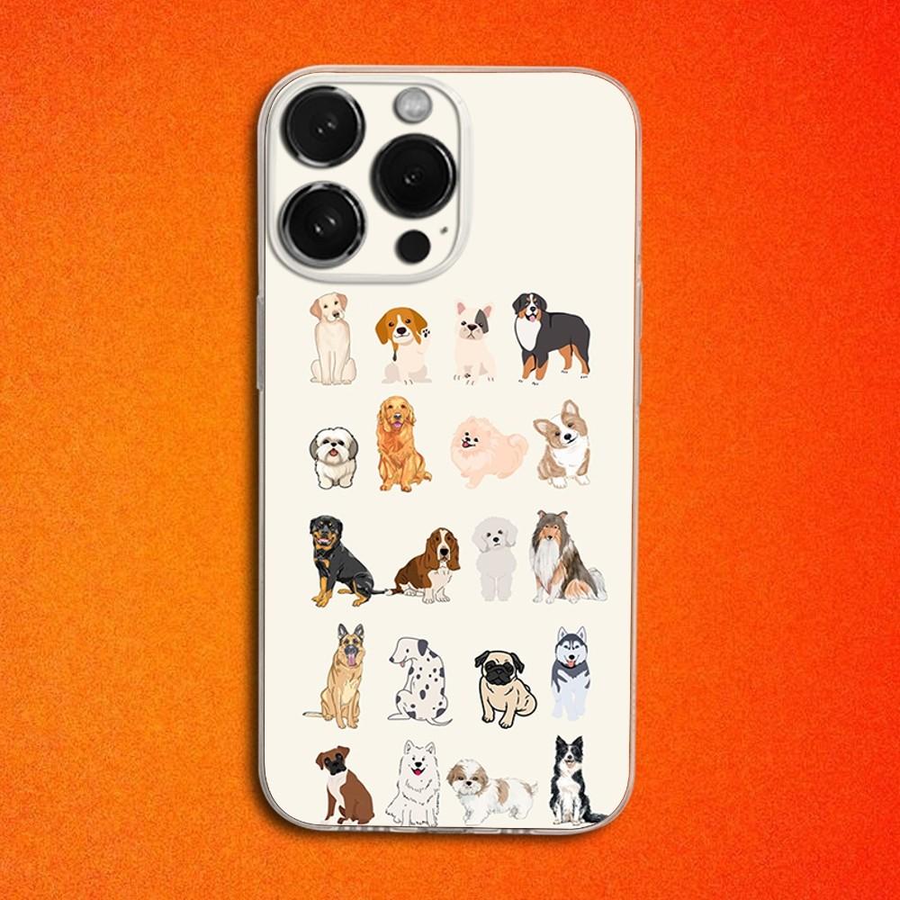 

Pet Puppy Dog Cute Phone Case For iPhone 16,15,14,13,12,11 Plus,Pro,Max,XR,XS,X,Plus,SE,Mini Transparent Soft Cover iPhone13