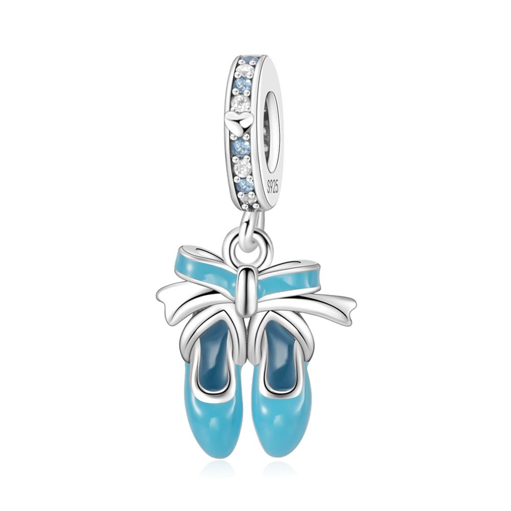 Argento 925 Tacchi Alti Rossi Scarpe da Ginnastica Dorate Trofeo di Calcio Braccialetto Charms Negozio di Regali Serie Scarpe