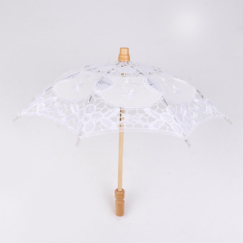 Vintage White 15/19/30/38Cm Lace Parasol Umbrella Embroidery Cotton Lace Flower Girl Umbrella Kids Sun Umbrella Photo Prop