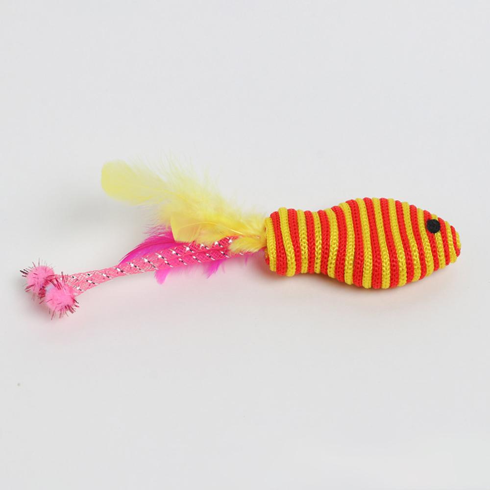 3pcs Fish Cat Toy Rope Ball Kitten Self Toy Playing Chew Bite Pet Toys Interactive
