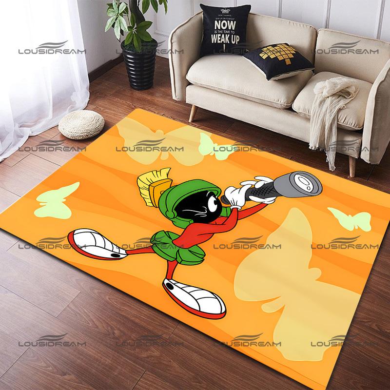 Funny Animated Character Carpet Square Flannel Marvin The Martian Rugs Modern Home Living Room Floor Mats Bedroom Carpet