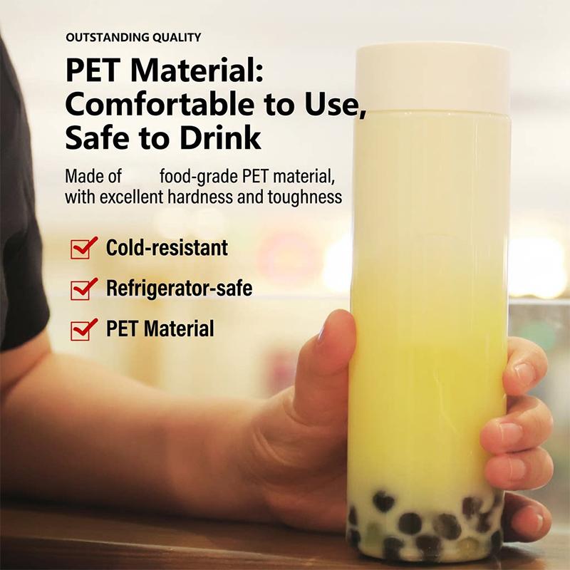 400/500/600Ml Round Disposable Juice Beverage Bottle Milk Tea Yogurt Transparent Plastic Bottles