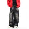 Damen High-Waist Relaxed Fit Gerade Bein Jeans Vintage Stil Baumwollmischung Herbst Winter
