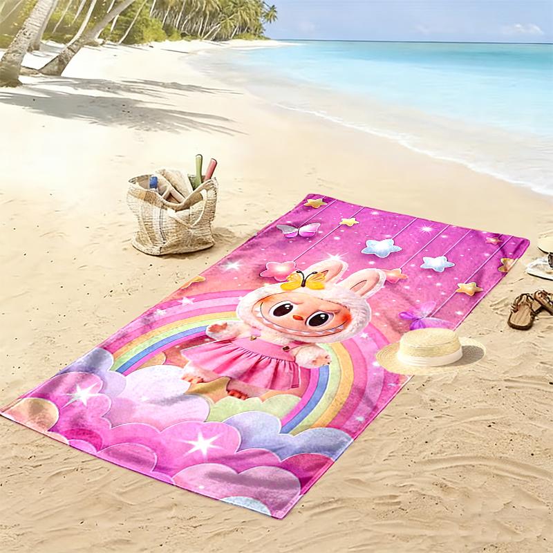 LABUBU Beach Towel, Multi-purpose Beach Towel Perfect for Camping and Beach Vacations