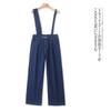 Denim Asymmetric Overalls Autumn New Foreign Trade Women Strap Adjustable High Waist Zip-up Button Straight Trousers 32085