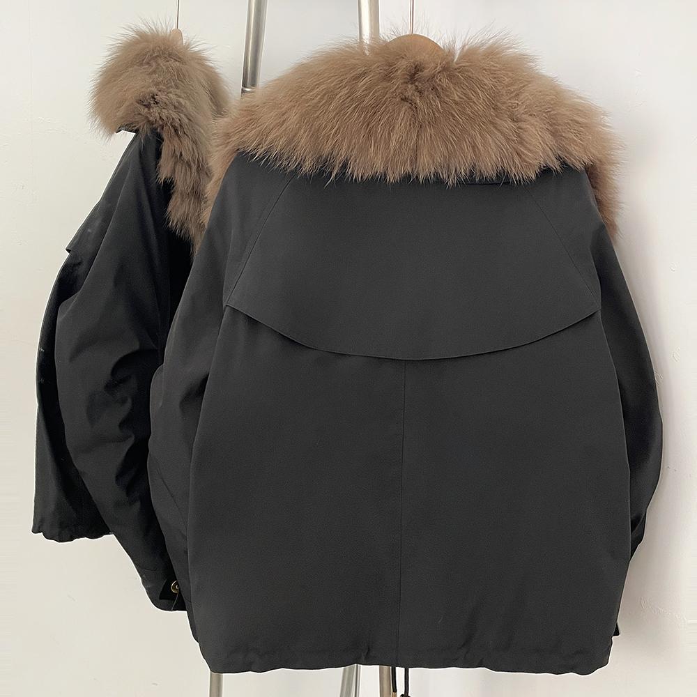 Fur Jackets Real Fox Fur Jacket Natural Fur Top Clothes Women Fashion Warm Thick Duck Down Coat Female
