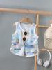 Kids' Summer Mesh Sleeveless Vest Set - Lightweight, Breathable 2-Piece for Boys & Girls