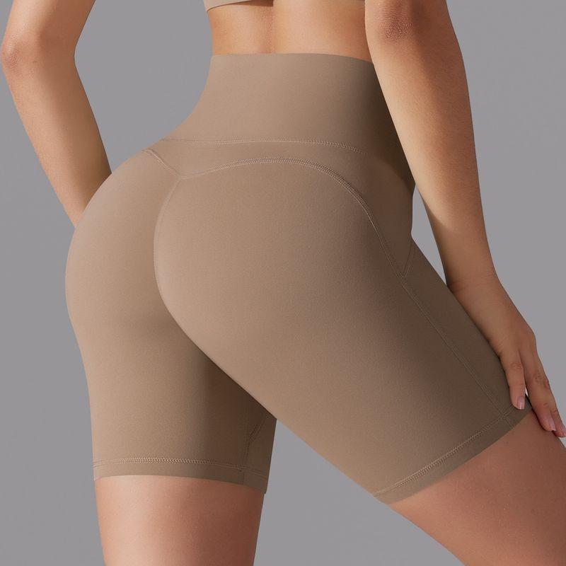 

Wear-Free Underwear No Embarrassment Line High Waist Exercise Shorts Running Fitness Yoga Shorts Peach Bum Lift Shorts Women Cocoa color M